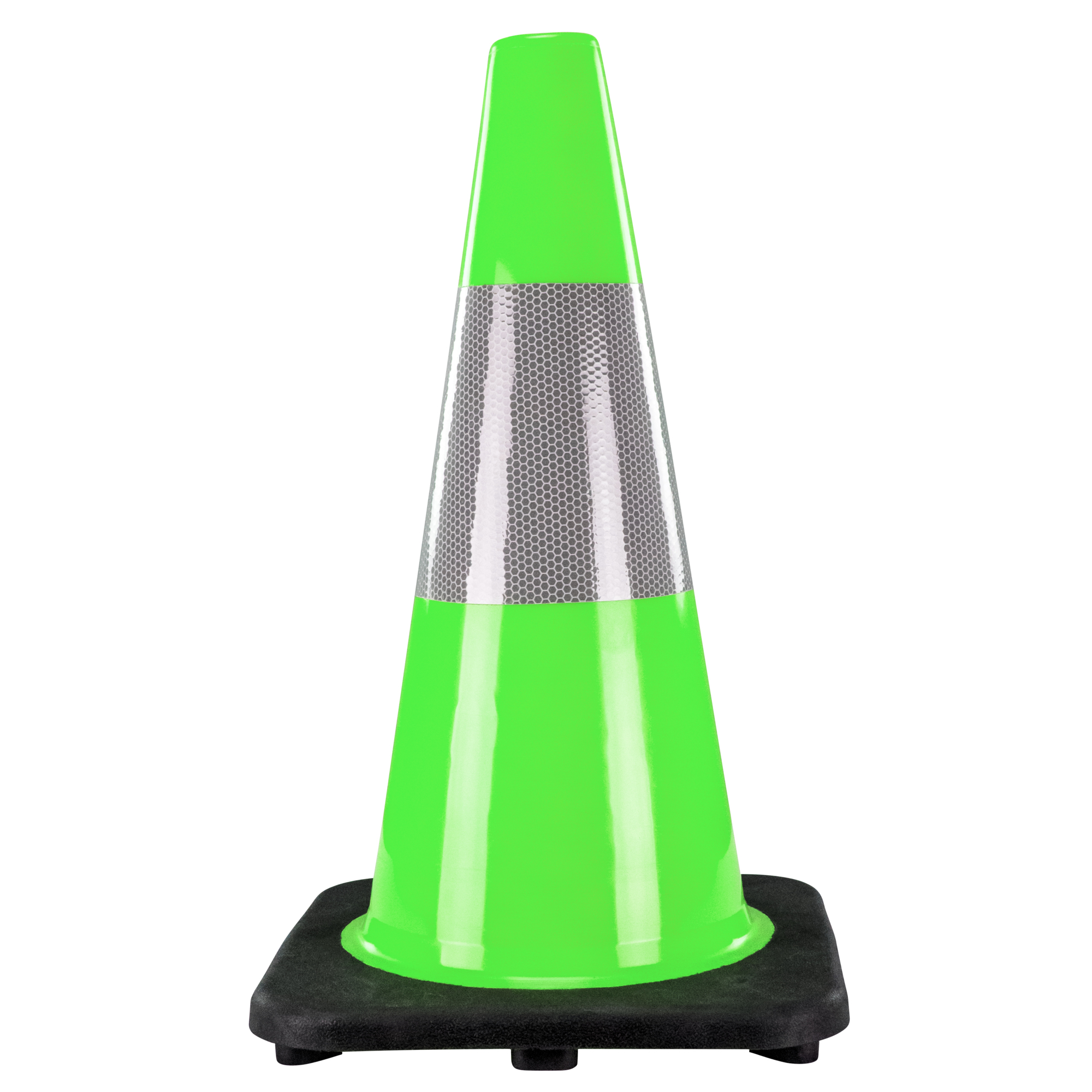 SAS Safety, InVue® Hi-Viz Reflective Lime Green Safety Cones 18"